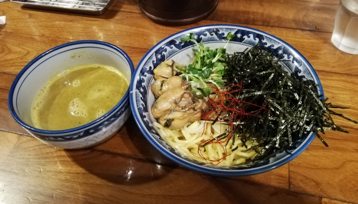 佐市の【牡蠣・つけ麺】(2019年8月撮影） 