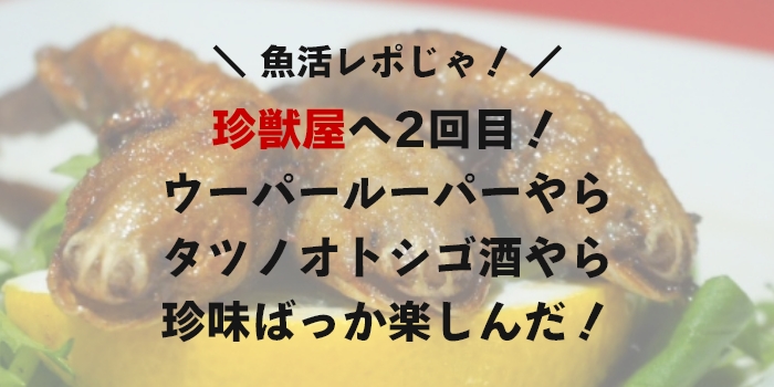 珍獣屋 でウーパールーパーやタツノオトシゴ酒いただきました ストロング魚イーター